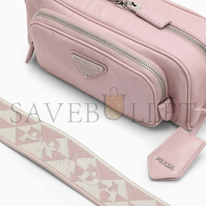 PRADA NAPPA ANTIQUE LEATHER MULTI-POCKET SHOULDER BAG 1BH198  (22*10.5*7cm) 